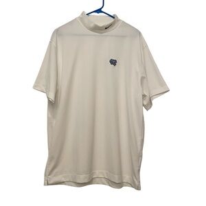 NIKE Golf Dri-Fit x UNC Mock Neck Short Sleeve White Shirt Mens Large Carolina